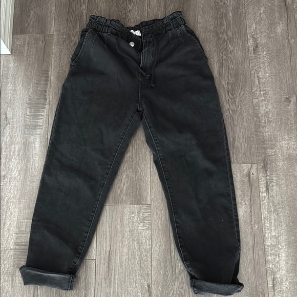 Mango Pants - Mango MNG black women’s loose fit black jeans 4